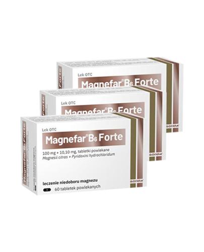 MAGNEFAR B6 FORTE, 3 x 60 tabl. na niedobory magnezu, cena, opinie, dawkowanie