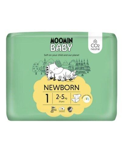 MOOMIN Baby Pieluszki 1 NEWBORN 2-5 kg, 25 sztuk