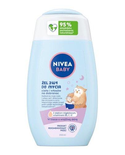 NIVEA BABY Żel 2w1 do mycia ciała i włosów na dobranoc, 200 ml