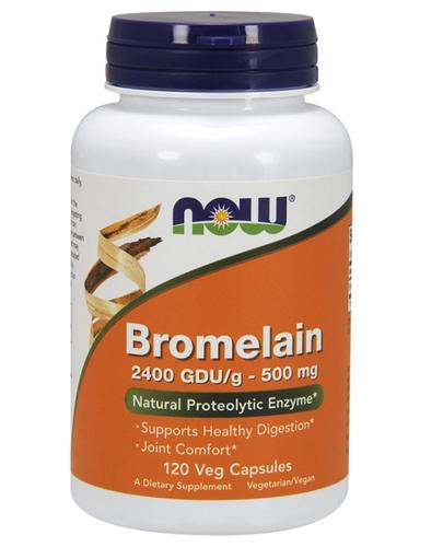 NOW FOODS Bromelain 500 mg - 120 kaps - trawienie, mięśnie, stawy - cena, dawkowanie, opinie