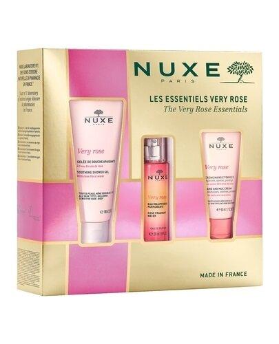 Nuxe Very Rose Zestaw świąteczny 2024 Żel pod prysznic 100 ml + Woda zapachowa 30 ml + Krem do rąk 50 ml