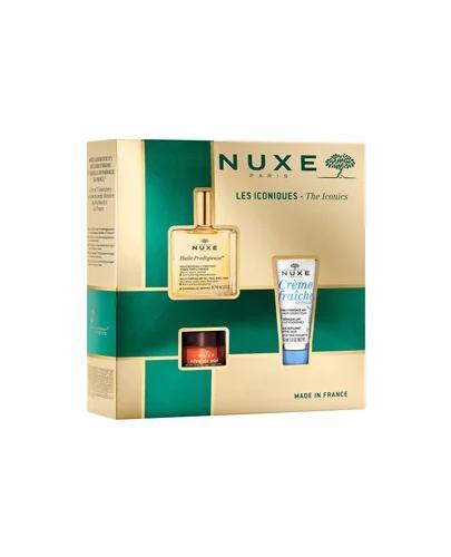 Nuxe Zestaw świąteczny Bestsellery Huile Prodigieuse Suchy olejek do twarzy, ciała, włosów 50 ml + Krem do twarzy nawilżający 3w1 30 ml + Balsam odżywczy do ust 15 g