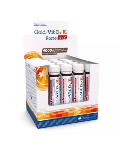 Olimp Gold-Vit D3 + K2 Forte Shot o smaku malinowym, 25 ml