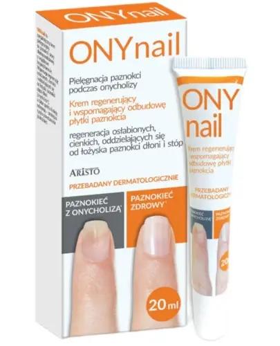 ONYnail Krem regenerujący i wspomagający odbudowę płytki paznokcia, 20 ml