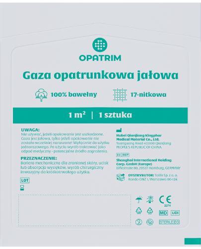 Opatrim Gaza opatrunkowa jałowa 1m2, 1 sztuka