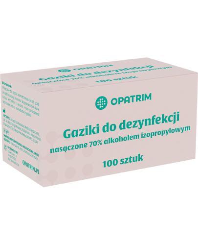 Opatrim Gaziki do dezynfekcji nasączone 70% alkoholem izopropylowym, 100 sztuk