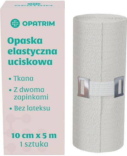 Opatrim Opaska uciskowa tkana elastyczna bez lateksu z 2 zapinkami 10 cm x 5 m, 1 sztuka