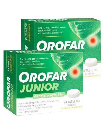 Orofar Junior, 2 x 24 tabletki do ssania 