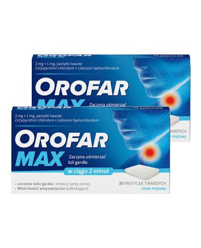 Orofar MAX, 2 mg+1 mg, pastylki twarde, 2 x 30 sztuk