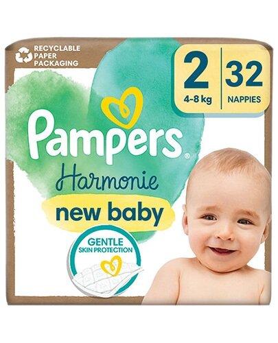 Pampers Harmonie Baby Pieluszki, rozmiar 2, 4 kg-8 kg, 32 sztuk