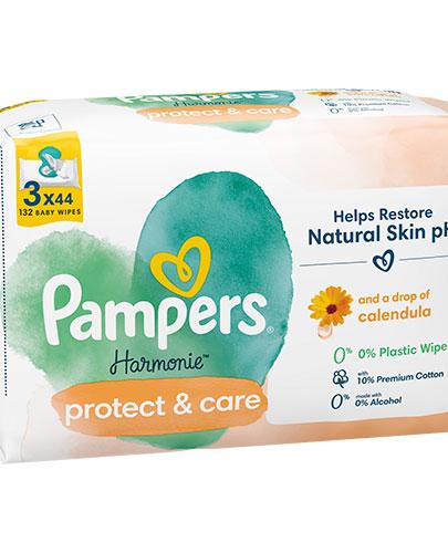 Pampers Harmonie Protect & Care Chusteczki nawilżane dla dzieci, 44 chusteczki, 3 opakowania