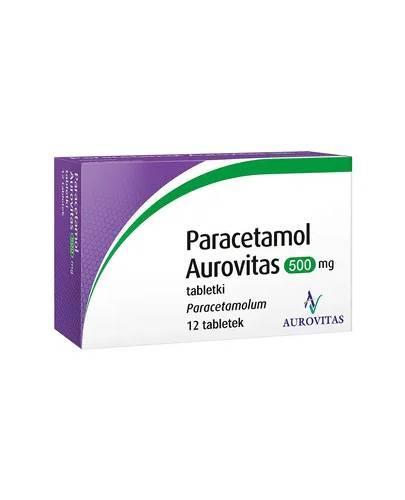 Paracetamol Aurovitas 500 mg, tabletki, 12 sztuk