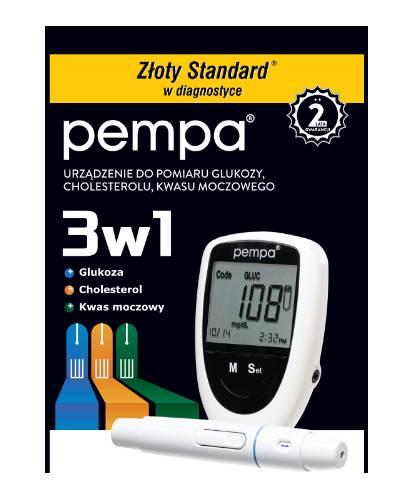 Pempa 3w1 urządzenie do pomiaru glukozy, cholesterolu, kwasu moczowego, 1 sztuka