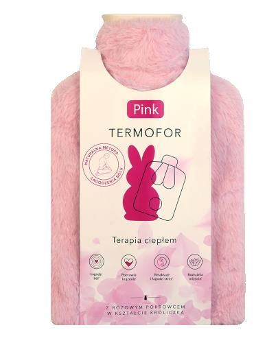 Pink Termofor 2L różowy w kształcie króliczka z pokrowcem, 1 sztuka