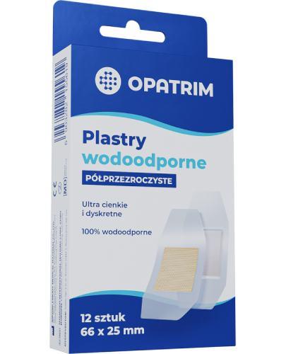 Opatrim Plastry wodoodporne półprzezroczyste 66 x 25 mm, 12 sztuk