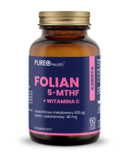 Pureo Health Folian 5-MTHF + Witamina C, 60 kapsułek