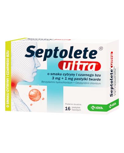 SEPTOLETE ULTRA O smaku cytryny i czarnego bzu, 16 pastylek