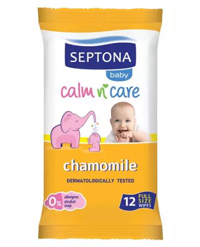 Septona Baby Chamomile Chusteczki nawilżane, 12 szt., cena, opinie, właściwości