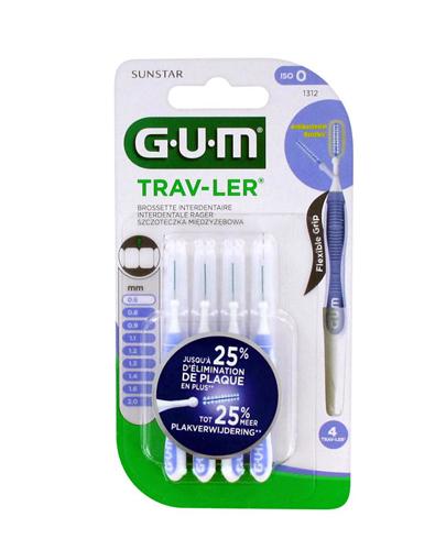 SUNSTAR GUM TRAV-LER Szczoteczka międzyzębowa 0.6, 4 sztuki