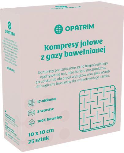 Opatrim Kompresy jałowe z gazy bawełnianej 10 x 10 cm, 25 sztuk