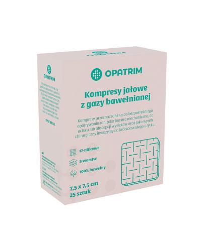 Opatrim Kompresy jałowe z gazy bawełnianej 7,5 x 7,5 cm, 25 sztuk