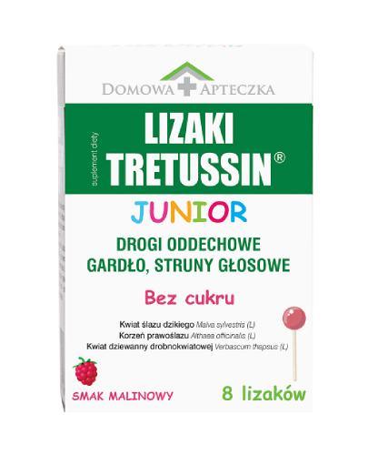 Tretussin Junior Lizaki smak malinowy, 8 sztuk