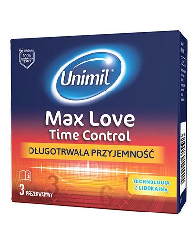 Unimil Max Love Time Control Prezerwatywy lateksowe, 3 sztuki