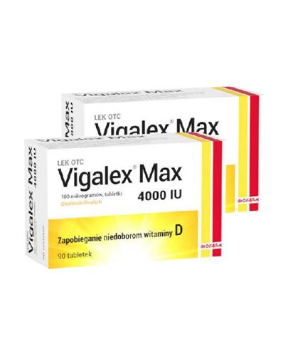 Vigalex Max, Na niedobory witaminy D u osób otyłych, 2 x 90 tabletek