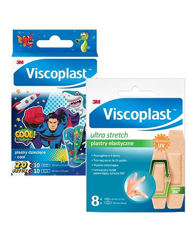 Viscoplast Ultra Stretch Plastry elastyczne, 8 szt. + Viscoplast Cool Plastry dla dzieci, 20 szt.