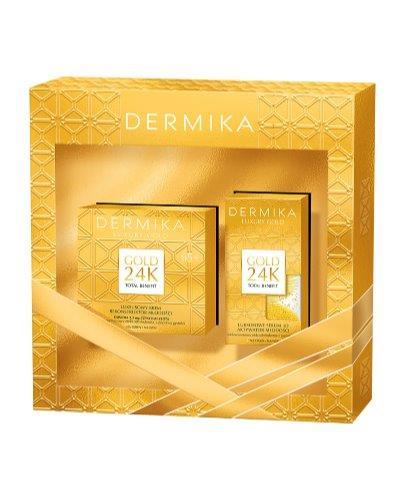 Zestaw Dermika LUXURY GOLD 65+ Luksusowy krem rekonstruktor młodości 50 ml + Luksusowe serum przeciwzmarszczkowe 3D aktywator młodości 60 g