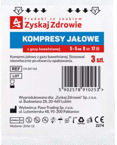 Zyskaj Zdrowie Kompresy jałowe z gazy 17 nitkowe 8 warstwowe 5 x 5 cm 3 sztuki