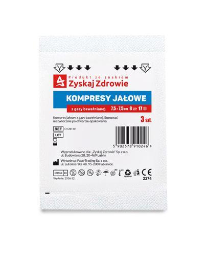 Zyskaj Zdrowie Kompresy jałowe z gazy 17 nitkowe 8 warstwowe 7,5 x 7,5 cm 3 sztuki